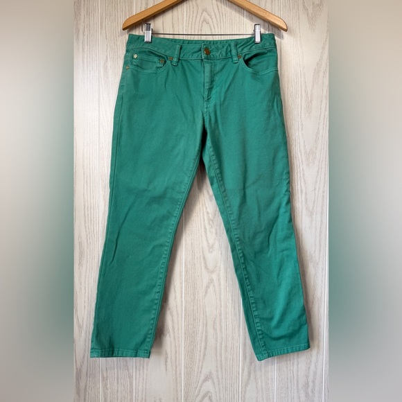 Tory Burch Green Skinny “Alexa Crop” Jeans Dize 30 - Picture 1 of 5